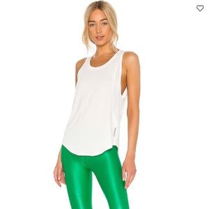 Koral Adriana Cupro Tank White Tank with Mesh Side Panels Size Large